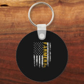 Tractor American USA Flag Funny Bauer Rancher Schlüsselanhänger (Vorderseite)