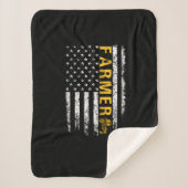 Tractor American USA Flag Funny Bauer Rancher Sherpadecke (Vorderseite)