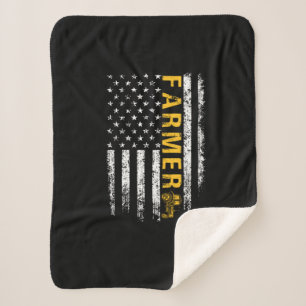 Tractor American USA Flag Funny Bauer Rancher Sherpadecke