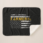 Tractor American USA Flag Funny Bauer Rancher Sherpadecke (Vorderseite (Horizontal))