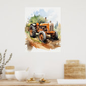 TRACTOR-Aquarellbild Poster (Küche)