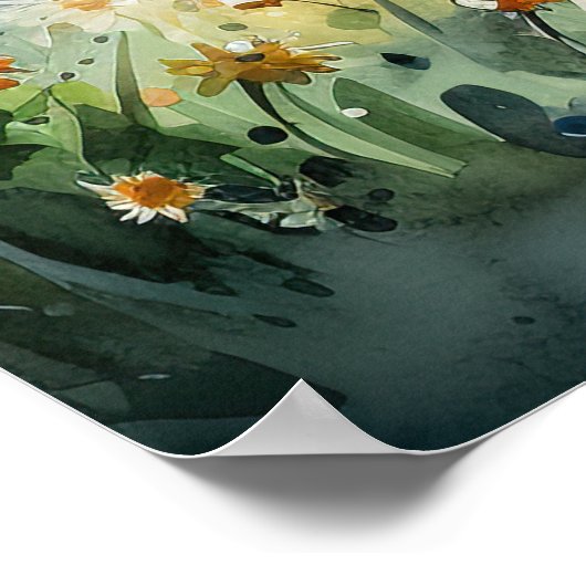 TRACTOR-Aquarellbild Poster (Ecke)