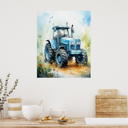TRACTOR-Aquarellbild Poster (Küche)