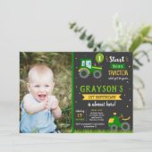 Tractor Barnyard Geburtstagsparty Einladung (Stehend Vorderseite)