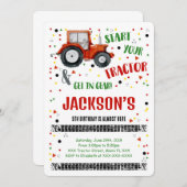 Tractor Birthday Einladung (Vorne/Hinten)