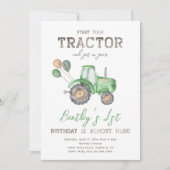 Tractor Birthday Einladung | Aufforderung zur Zugm (Vorderseite)