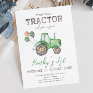Tractor Birthday Einladung Aufforderung zur Zugm