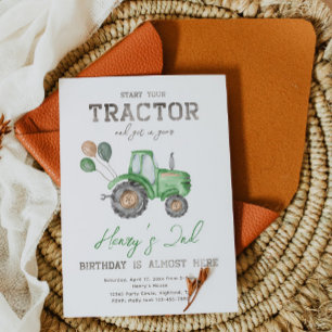 Tractor Birthday Einladung Aufforderung zur Zugm