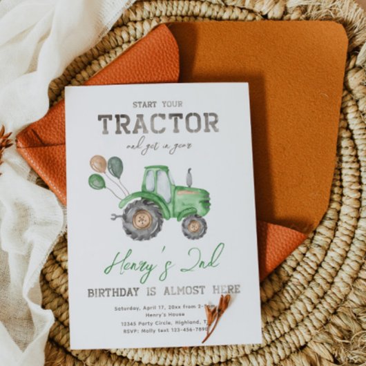Tractor Birthday Einladung | Aufforderung zur Zugm