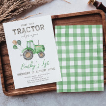 Tractor Birthday Einladung | Aufforderung zur Zugm