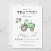 Tractor Birthday Einladung | Aufforderung zur Zugm (Vorderseite)