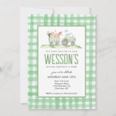 Tractor Birthday, Farm Birthday Invitation Einladung (Vorderseite)