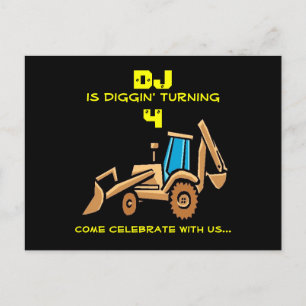 Tractor Birthday Invite Einladungspostkarte