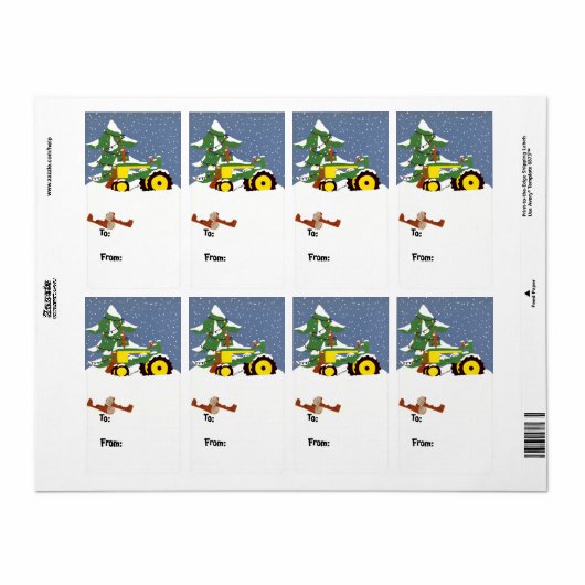 Tractor Christmas Geschenketikett (Vorne)