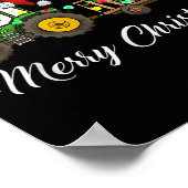 Tractor Christmas Sweater Bauer Farm Funny Merry Poster (Ecke)