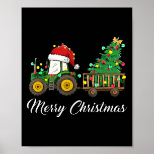 Tractor Christmas Sweater Bauer Farm Funny Merry Poster