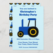 Tractor Design Personalised Birthday Party Einladung (Vorne/Hinten)