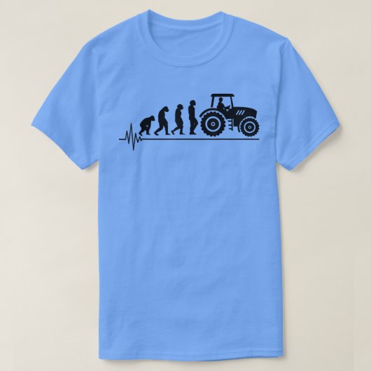 Tractor Driver Evolution Agriculture Farmer Fields T-Shirt (Design vorne)