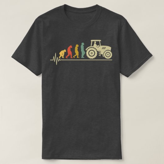 Tractor Driver Evolution Agriculture Farmer Fields T-Shirt (Design vorne)