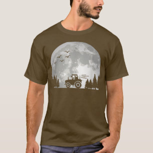 Tractor Driver  Farming Agriculture  Moon  Funny F T-Shirt