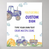 Tractor Farm Geburtstagsfeiertagsschild Poster (Vorne)