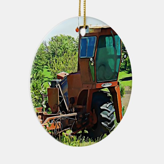 Tractor Farm Midwest Foto Weihnachten Keramik Ornament (Rechts)