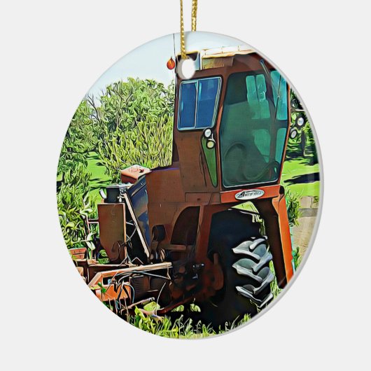 Tractor Farm Midwest Foto Weihnachten Keramik Ornament (Links)