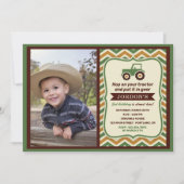 Tractor Farmhouse Boy Birthday Party Einladung (Vorderseite)