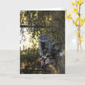 Tractor greeting card karte (Gelbe Blume)