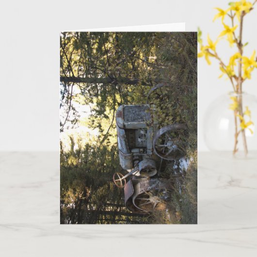 Tractor greeting card karte (Gelbe Blume)