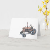 Tractor Greeting Card Karte (Gelbe Blume)