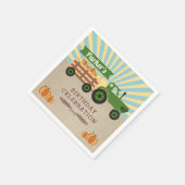 Tractor Hayride Pumpkin Birthday Napkins Serviette (Ecke)