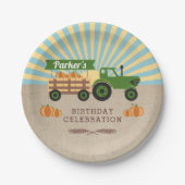 Tractor Hayride Pumpkin Birthday Party Pappteller (Vorderseite)