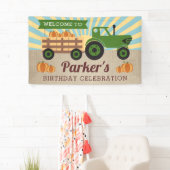Tractor Hayride Pumpkin Birthday Vinyl Willkommen Banner (Insitu)