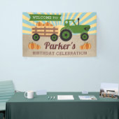 Tractor Hayride Pumpkin Birthday Vinyl Willkommen Banner (Messeveranstaltung)