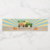 Tractor Hayride Pumpkin Picking Geburtstag Wasserflaschenetikett (Einzelnes Label)