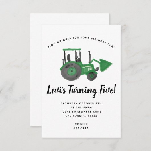 TRACTOR INVITE EINLADUNG (Vorne/Hinten)