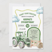 Tractor-Kind Geburtstag Einladung (Vorderseite)