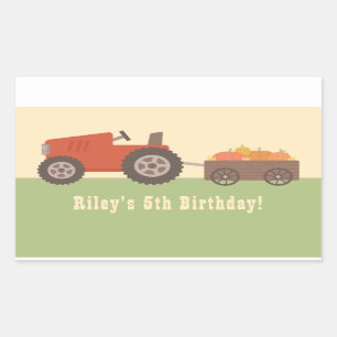 Tractor-Kürbis-Kinder-Geburtstags-Partygeschenk-Au Rechteckiger Aufkleber