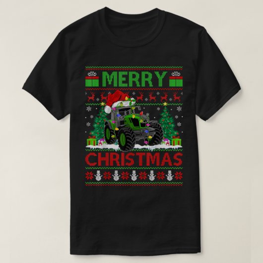 Tractor Lover Xmas Tree Ugly Santa Tractor Christm T-Shirt (Design vorne)