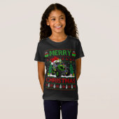 Tractor Lover Xmas Tree Ugly Santa Tractor Christm T-Shirt (Vorne ganz)