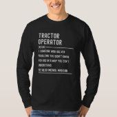 Tractor Operator Definition Shirts Funny Job Title (Vorderseite)