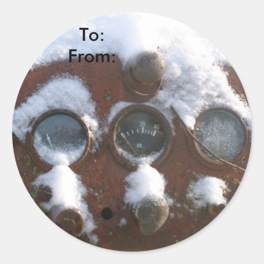 Tractor Panel Weihnachtsgeschenk Tag Runder Aufkleber (Vorderseite)