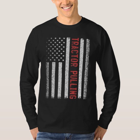 Tractor Pulling American Flag 4. Juli Cool Nov. T-Shirt (Vorderseite)