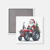 Tractor Santa Magnet (Vorderseite/Rückseite)
