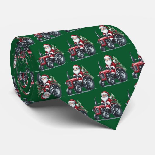 Tractor Santa Neck Tie Krawatte (Gerollt)