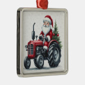 Tractor Santa Ornament Aus Metall (Rechts)