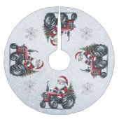 Tractor Santa Tree Skirt Polyester Weihnachtsbaumdecke (Vorderseite)