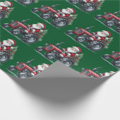 Tractor Santa Wrapping Paper Geschenkpapier (Ecke)