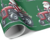 Tractor Santa Wrapping Paper Geschenkpapier (Rolleneckpunkt)